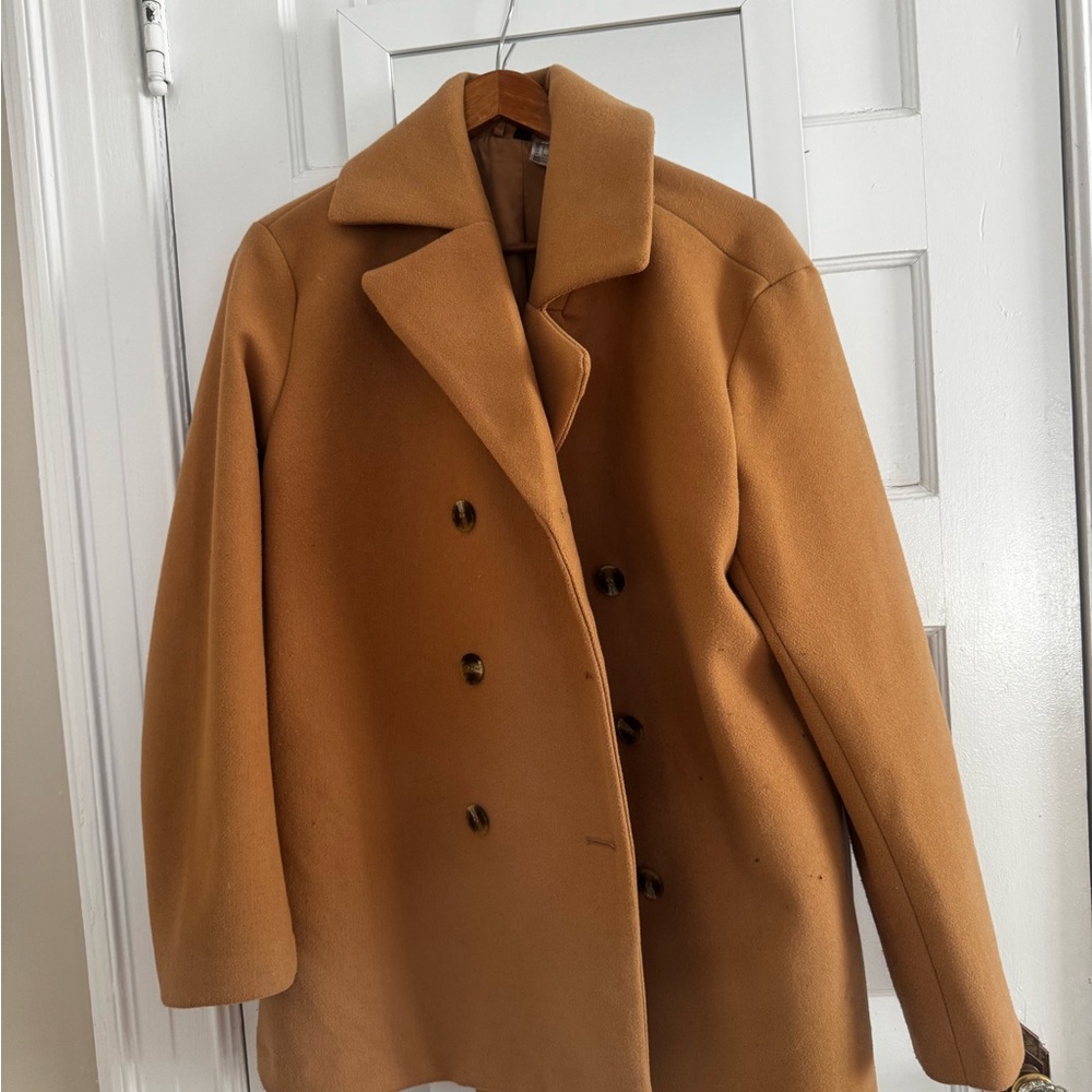 Stylish Tan Double-Breasted Coat